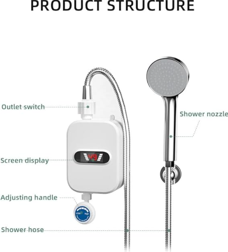 Chauffe-eau Allemand thermostatique instantané avec les accessories