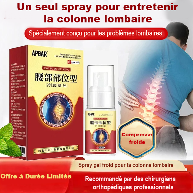 2 boites Spray antibactérien analgésique pour la colonne lombaire